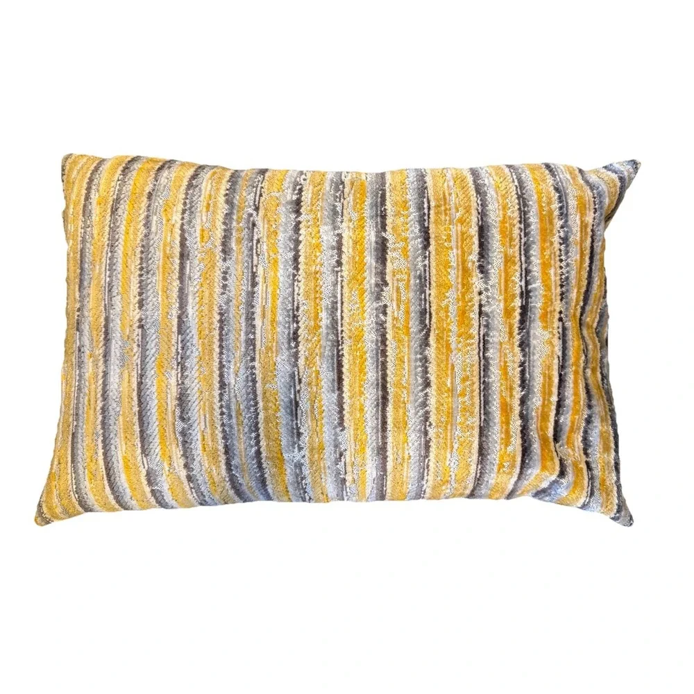 Urban Standard Gray/Blue/Mustard Pillow Feather Down Accent Throw Pillow 24
